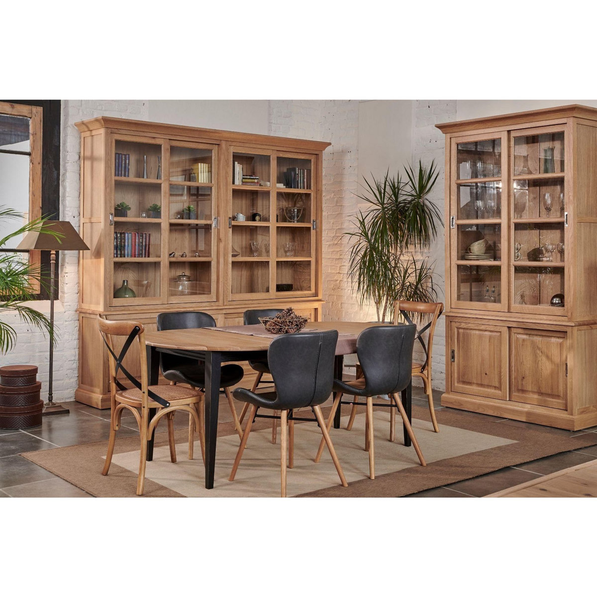 HELLIN Bibliothèque 4 portes en Chêne - VICTORIA