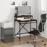 VIDAXL Bureau chene marron 80x50x90 cm bois d'ingenierie et fer