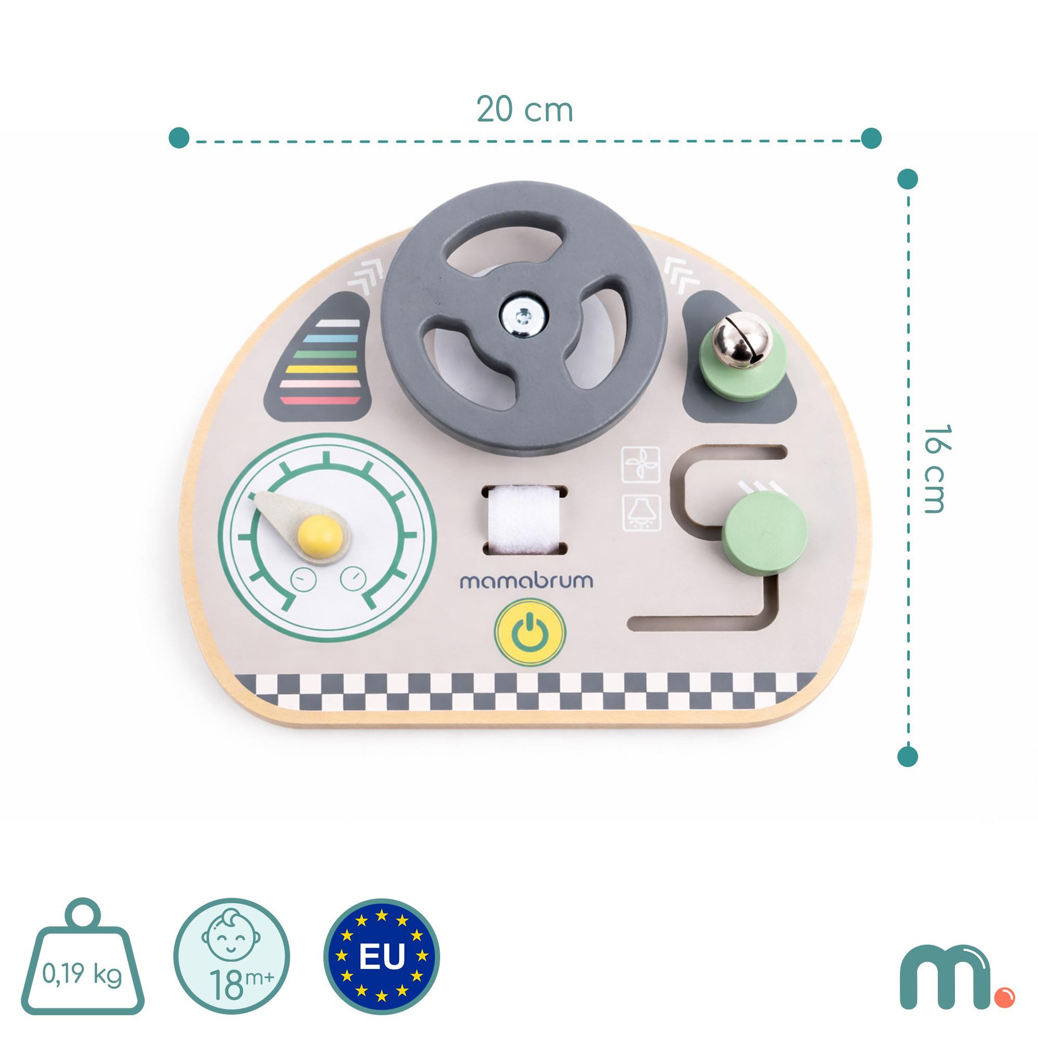 Voir la diapositive 3 : MAMABRUM Tableau Activite Bois Mamabrum Volant Voiture Montessori 20x16 cm Voyage 3 Ans