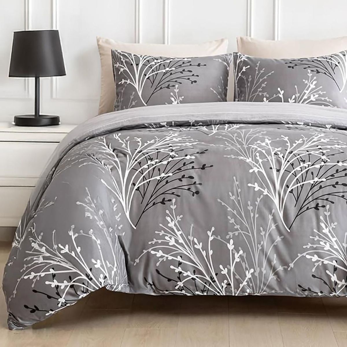 Home collection Parure housse de couette 100 % coton 57 fils Silverel