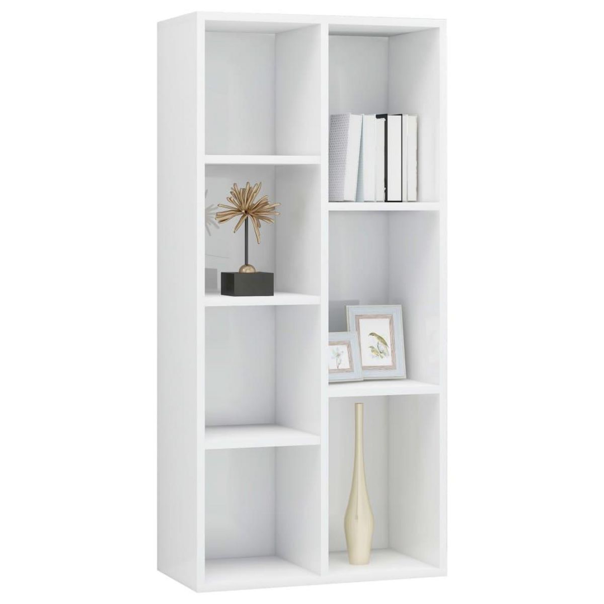 VIDAXL Bibliotheque Blanc brillant 50x25x106 cm Bois d'ingenierie