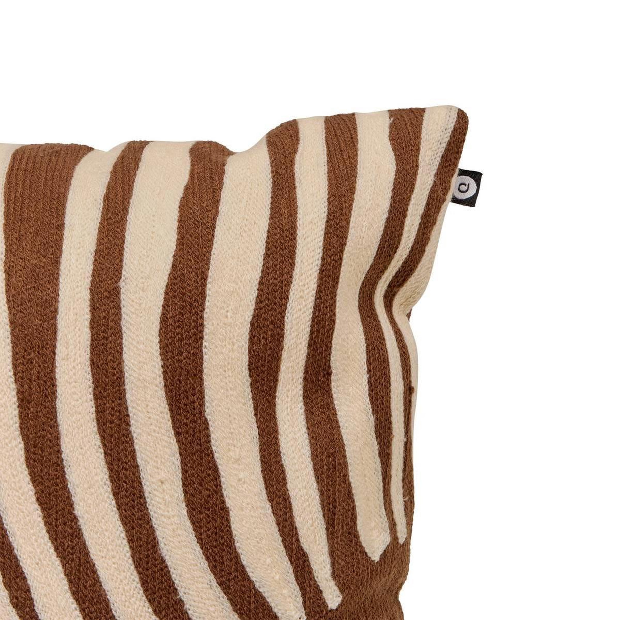 Voir la diapositive 2 : ATMOSPHERA Coussin déco brodé  hary  45x45cm marron