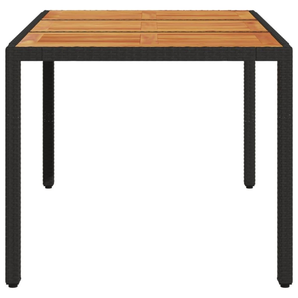 VIDAXL Table de jardin et dessus en bois d'acacia noir resine tressee