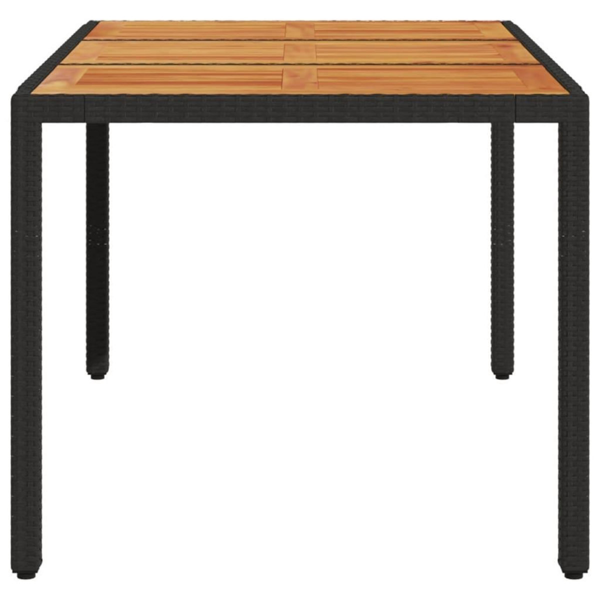 VIDAXL Table de jardin et dessus en bois d'acacia noir resine tressee