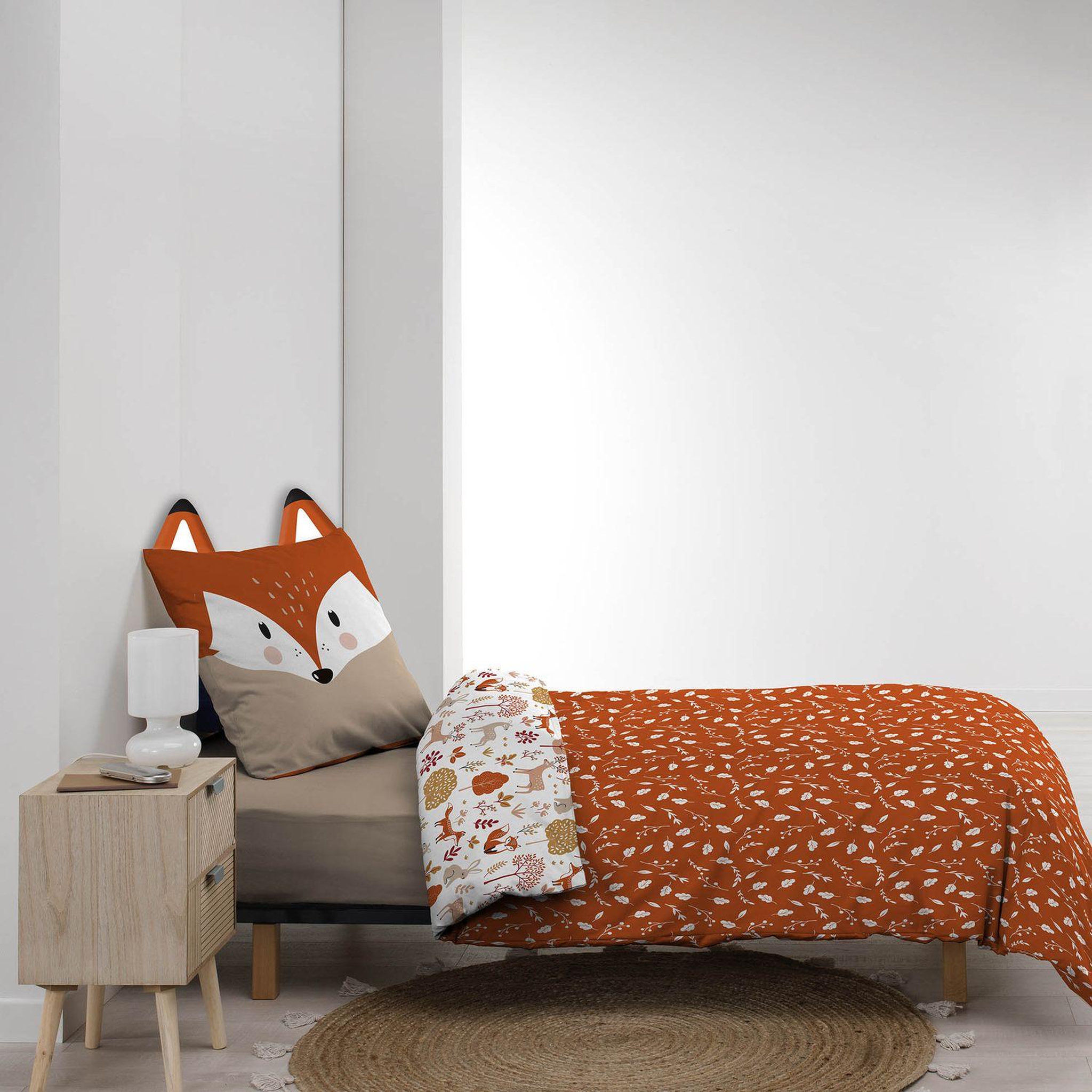 Voir la diapositive 5 : Douceur d'Intérieur Parure de lit enfant réversible ROXY - Coton 42 fils/cm² - 140 x 200 cm - Marron