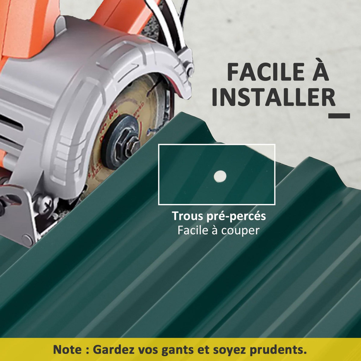 OUTSUNNY Lot de 12 panneaux - dim. 129L x 45l cm - tôle acier ondulé vert