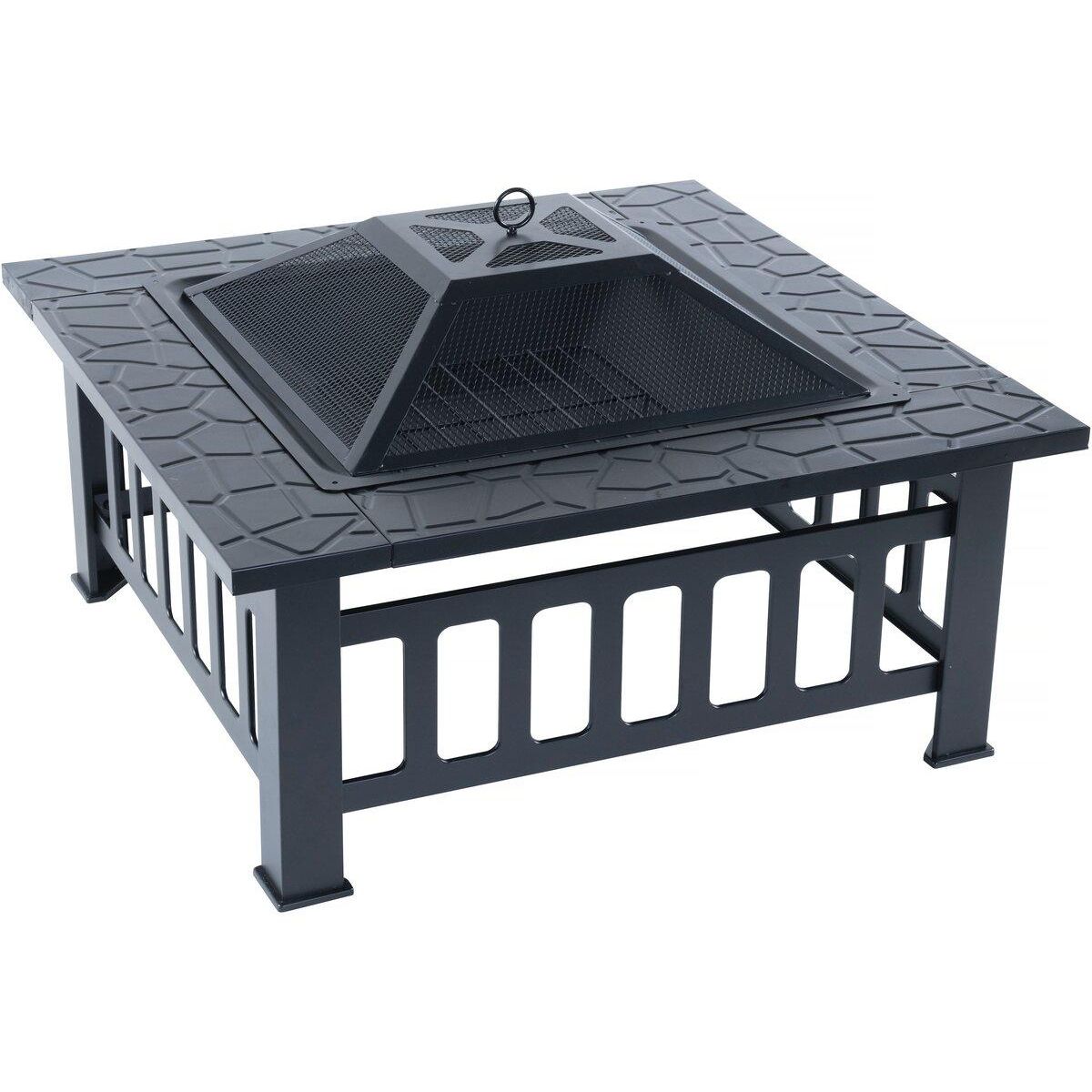 Habitat et Jardin Brasero barbecue 3 en 1 avec couvercle anti braise  Flaméo  - Noir