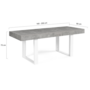 Voir la diapositive 6 : ID MARKET Table à manger extensible rectangle OREGON avec rangement 4-8 personnes effet béton et blanc 160-200 cm