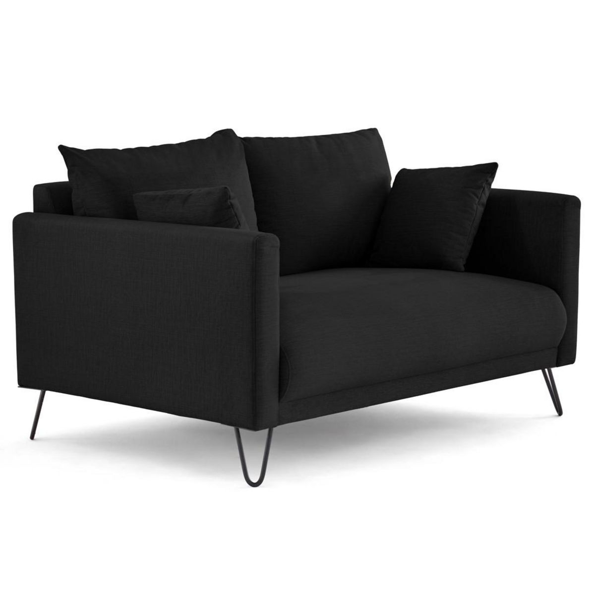 LISA DESIGN Ostrava - canapé droit 2 places en velours pieds en épingle