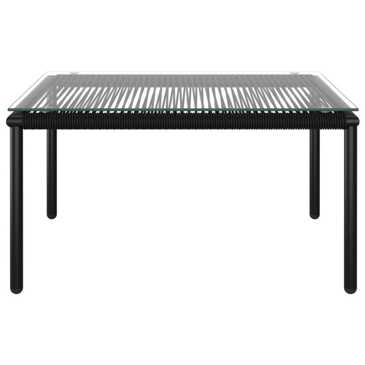 VIDAXL Salon de jardin 6 pcs avec coussins Noir PVC