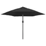 VIDAXL Parasol d'exterieur avec poteau en metal 300 cm Noir