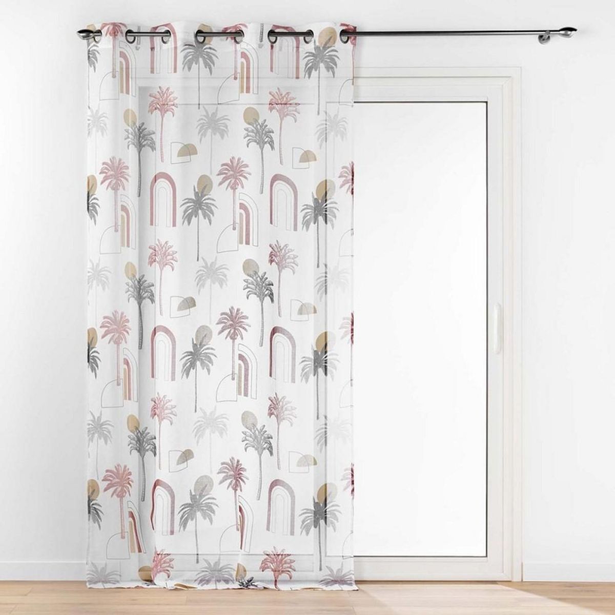 Douceur d'Intérieur Voilage à œillets 140x240 sable imprimé Cocotis