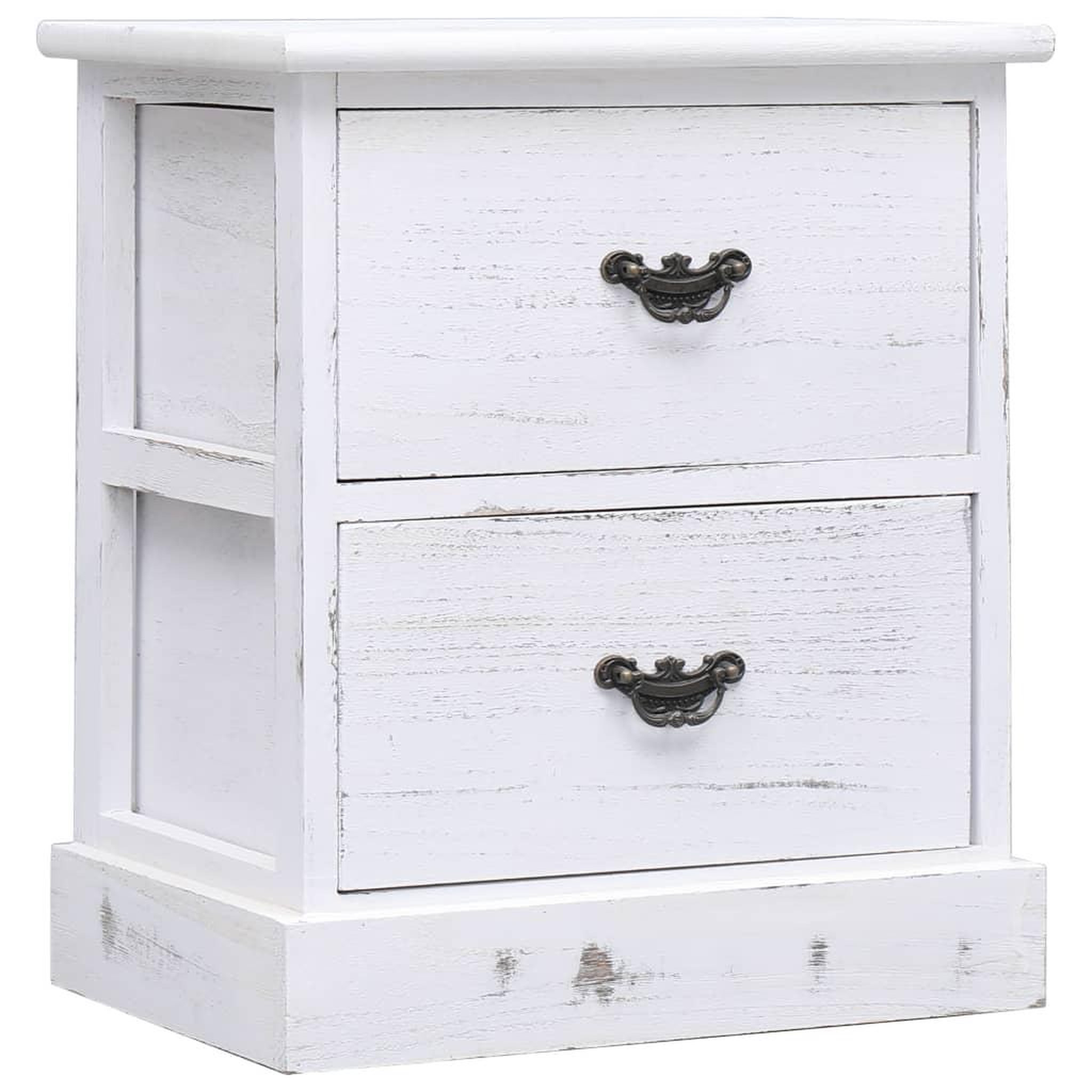 Voir la diapositive 2 : VIDAXL Tables de chevet 2 pcs Blanc 38x28x45 cm Bois de Paulownia
