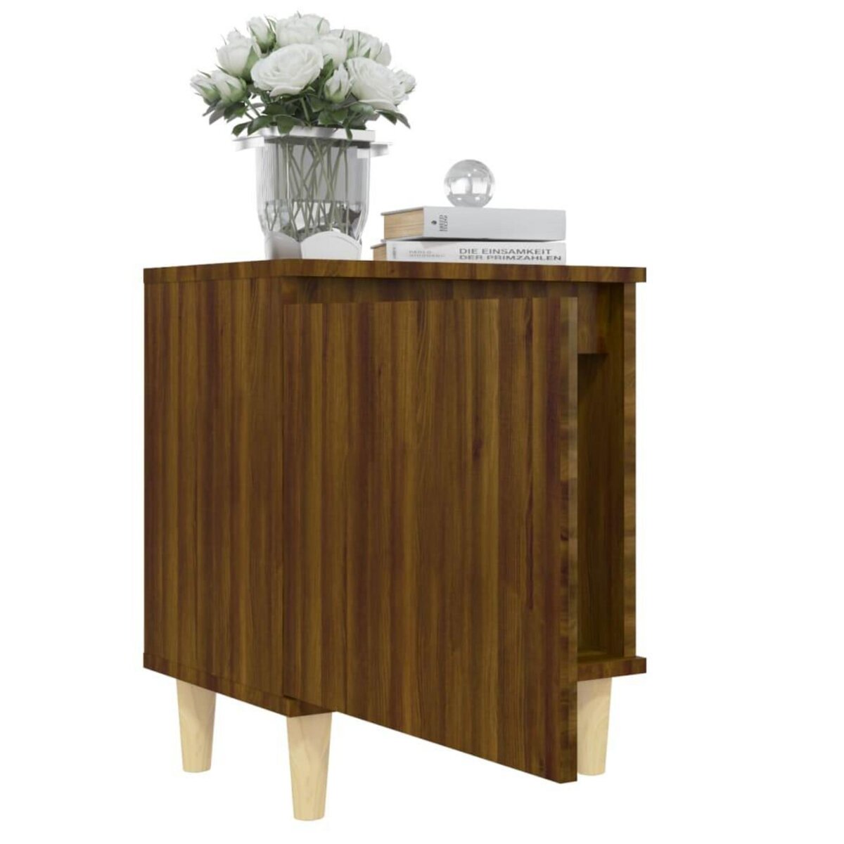 VIDAXL Table de chevet avec pieds en bois Chene marron 40x30x50 cm