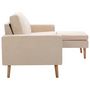 Voir la diapositive 4 : VIDAXL Canape a 3 places avec repose-pied Creme Tissu