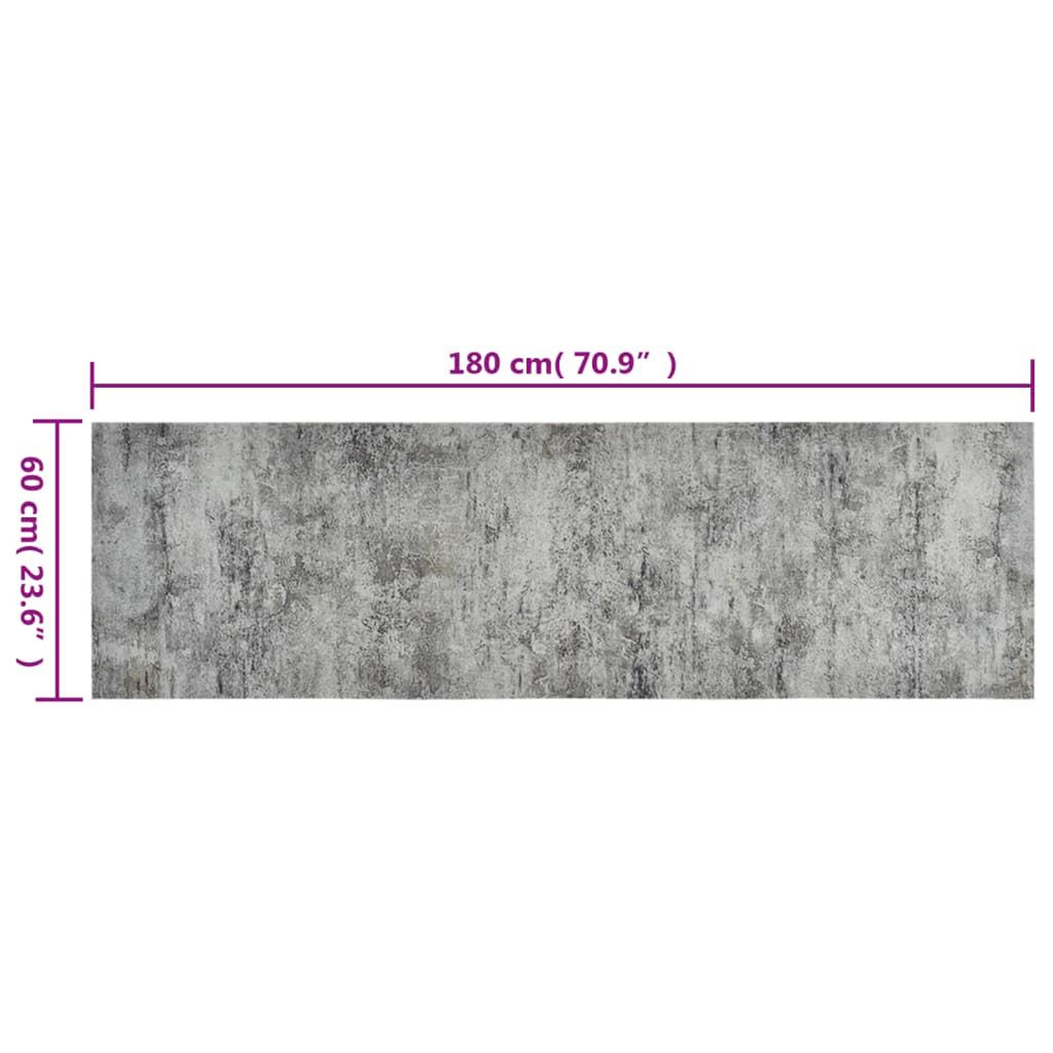 Voir la diapositive 6 : VIDAXL Tapis de cuisine lavable impression beton 60x180 cm velours