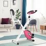 Voir la diapositive 2 : HOMCOM Vélo d'appartement pliable - collaboration Aosom.fr x FFHandball - 8 niv. résistance magnétique réglable