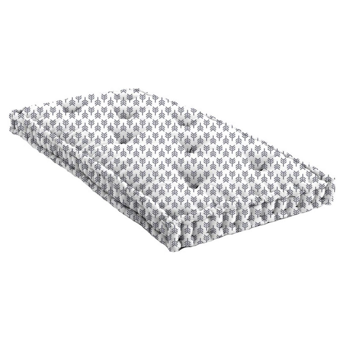 Matelas palette forme rectangulaire en polycoton motif végétal