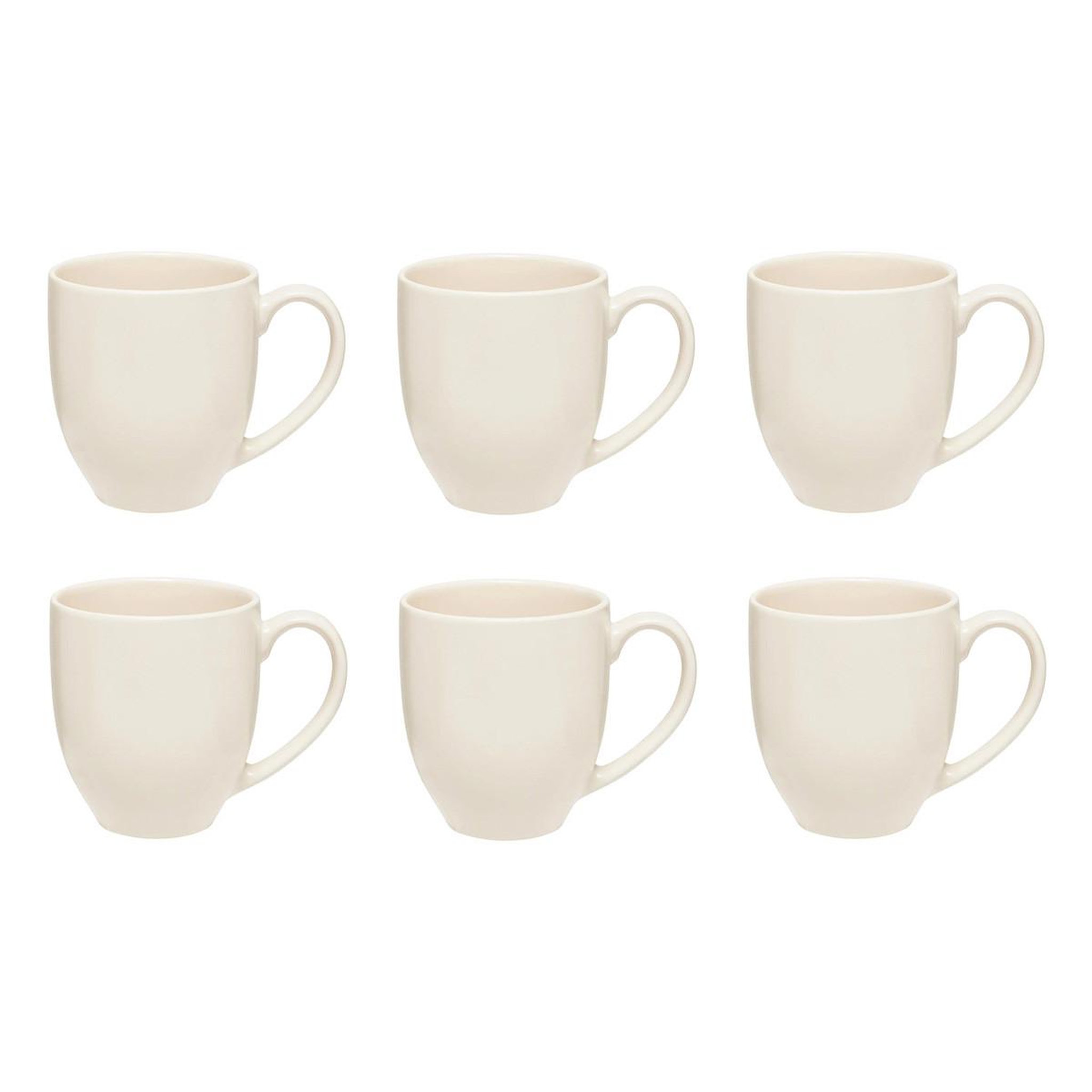 SECRET DE GOURMET Lot de 6 mugs en céramique  maé  48cl blanc
