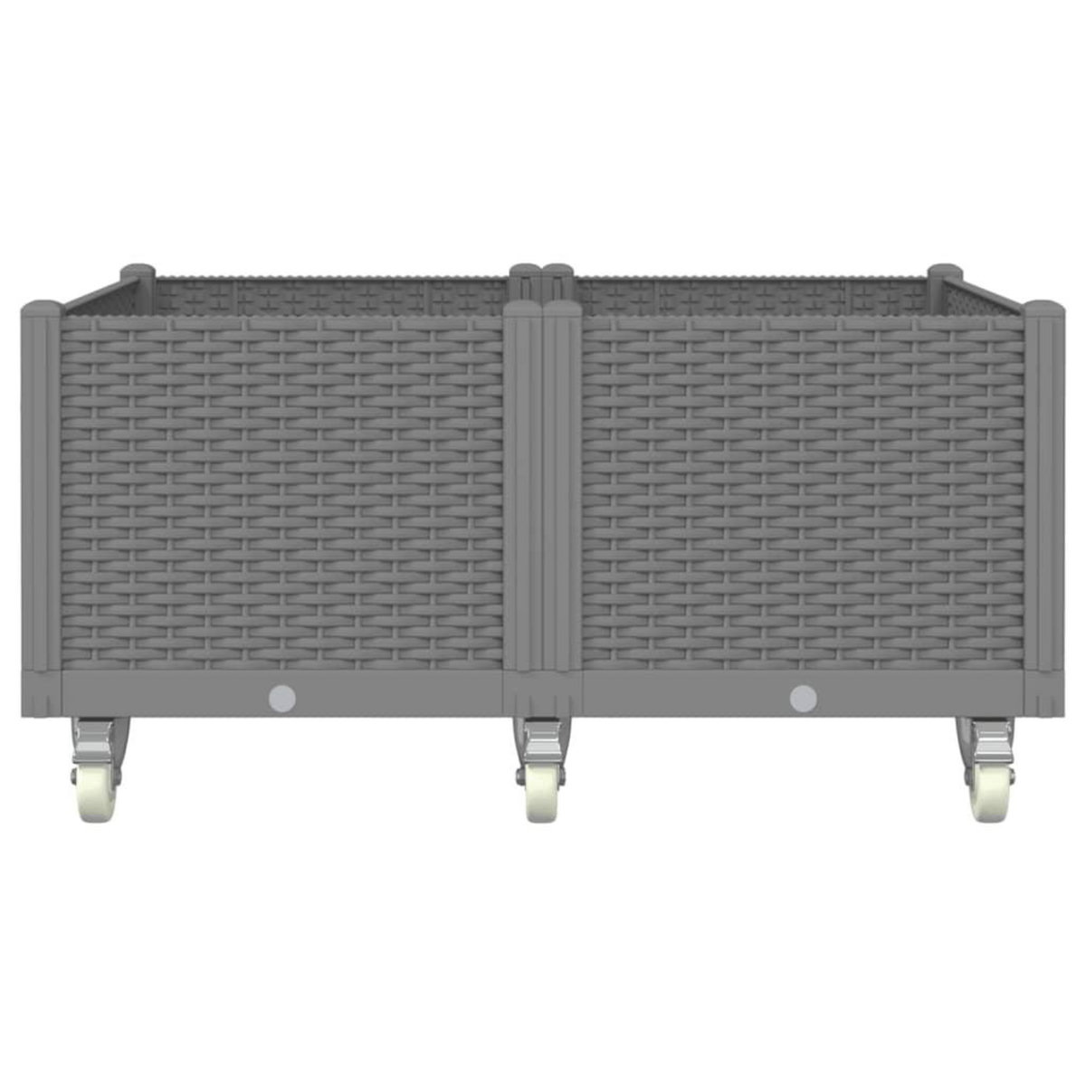 VIDAXL Jardiniere a roulettes gris clair 100x80x54 cm PP