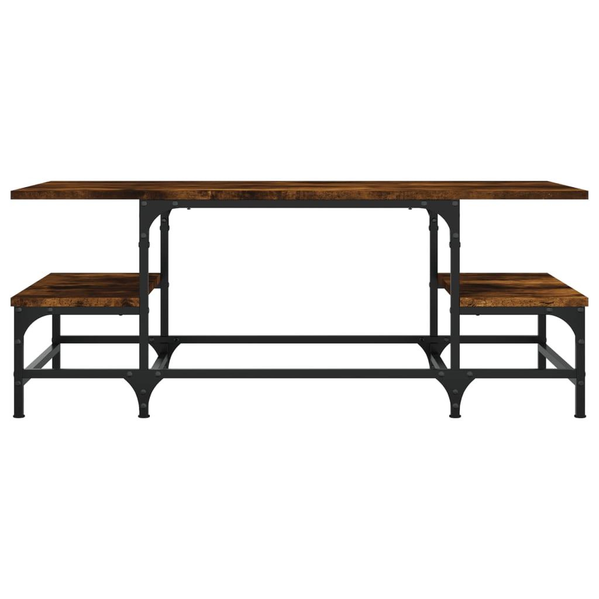 Voir la diapositive 4 : VIDAXL Table basse chene fume 100x50,5x40 cm bois d'ingenierie