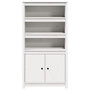 Voir la diapositive 5 : VIDAXL Buffet haut Blanc 80x35x154 cm Bois massif de pin