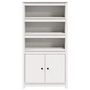 Voir la diapositive 5 : VIDAXL Buffet haut Blanc 80x35x154 cm Bois massif de pin