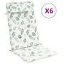 Voir la diapositive 2 : VIDAXL Coussins de chaise a dossier haut lot de 6 modele de feuille