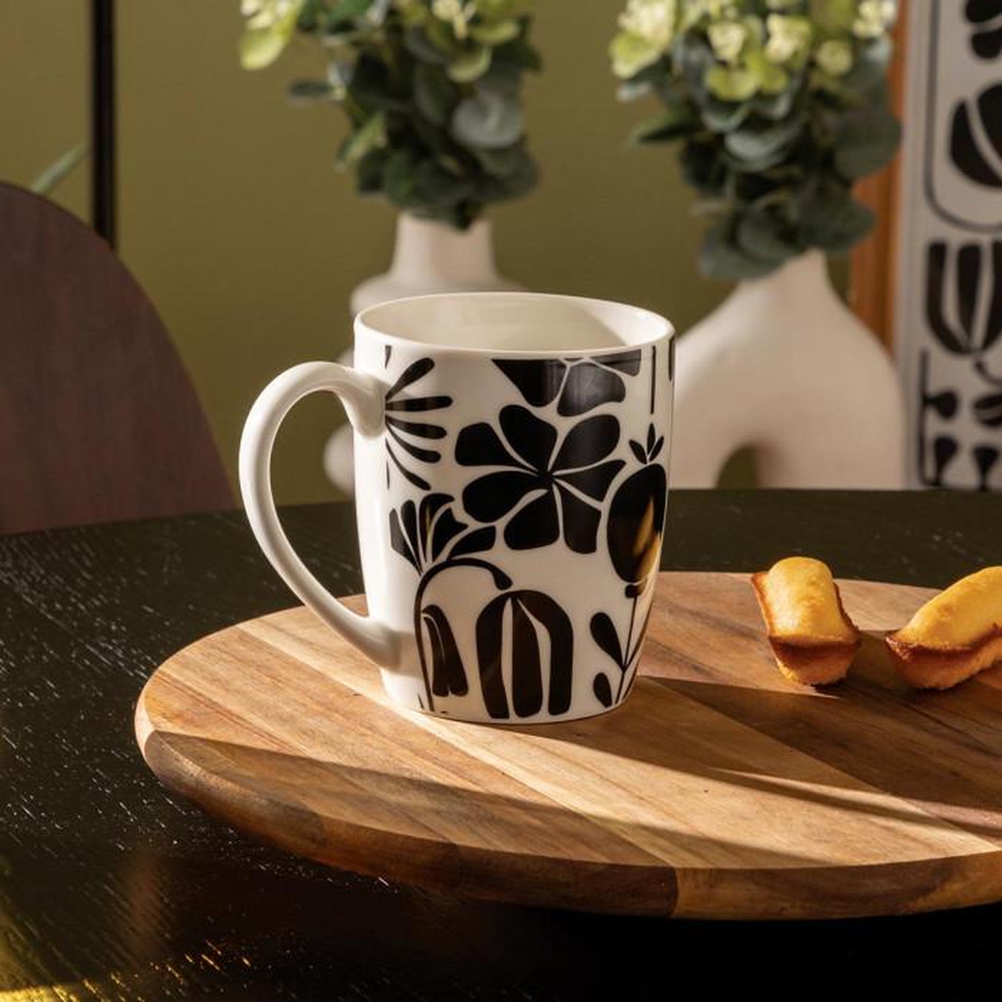 Voir la diapositive 3 : SECRET DE GOURMET Lot de 6 Mugs  Twisted Lime  37cl Noir & Blanc