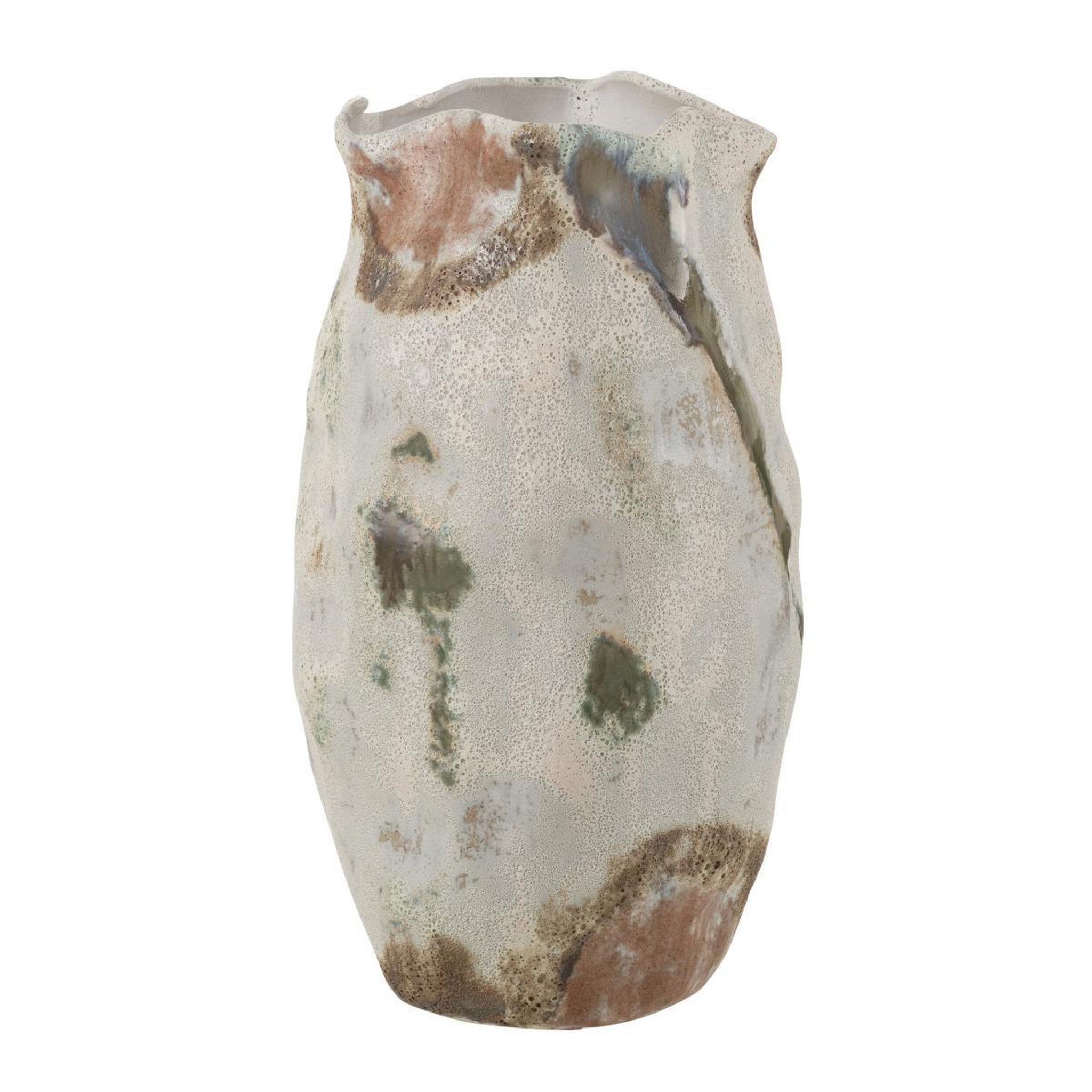 J-LINE Vase Design en Argile  Lune  46cm Beige