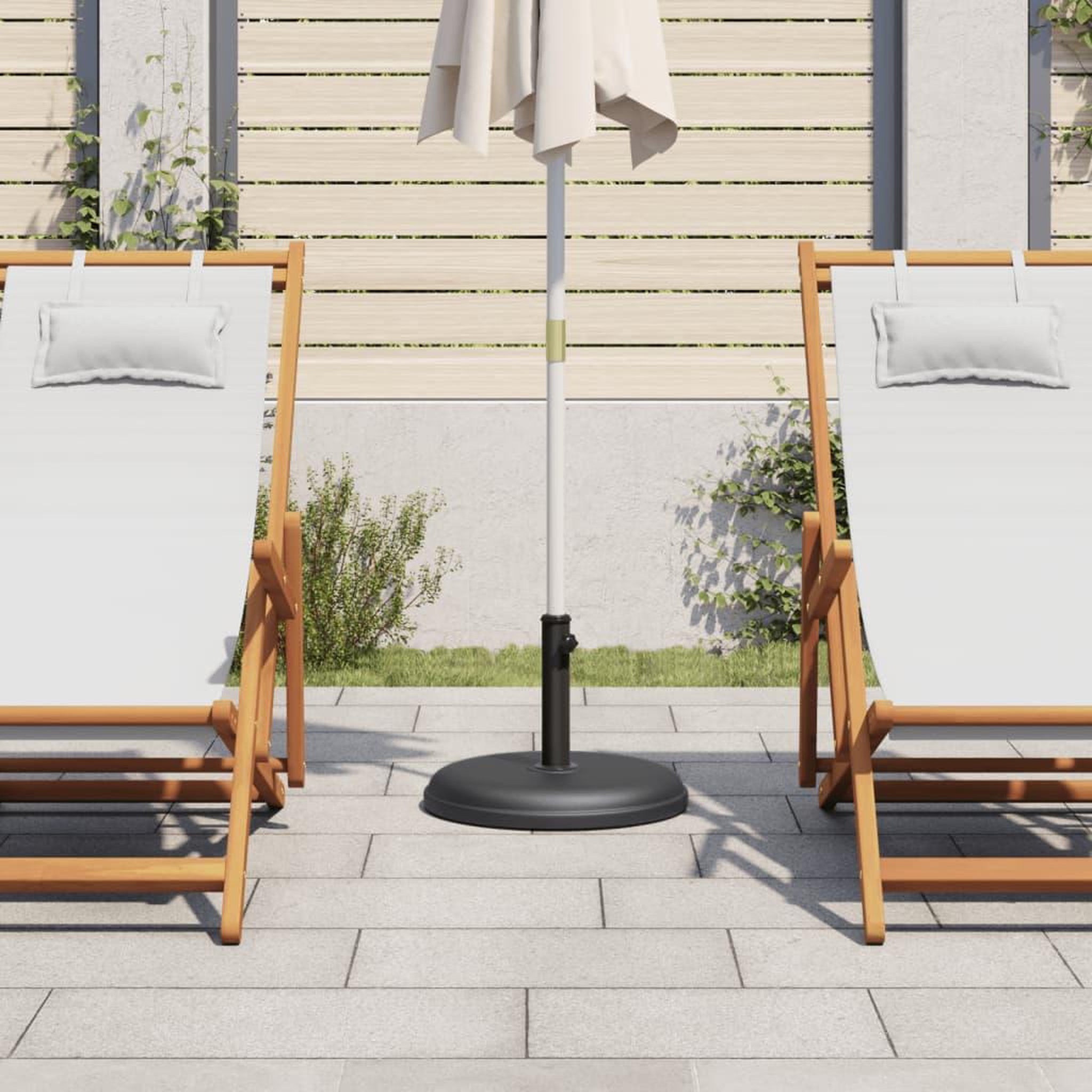 Voir la diapositive 3 : VIDAXL Base de parasol pour mats Ø32/35/38 mm 15 kg rond