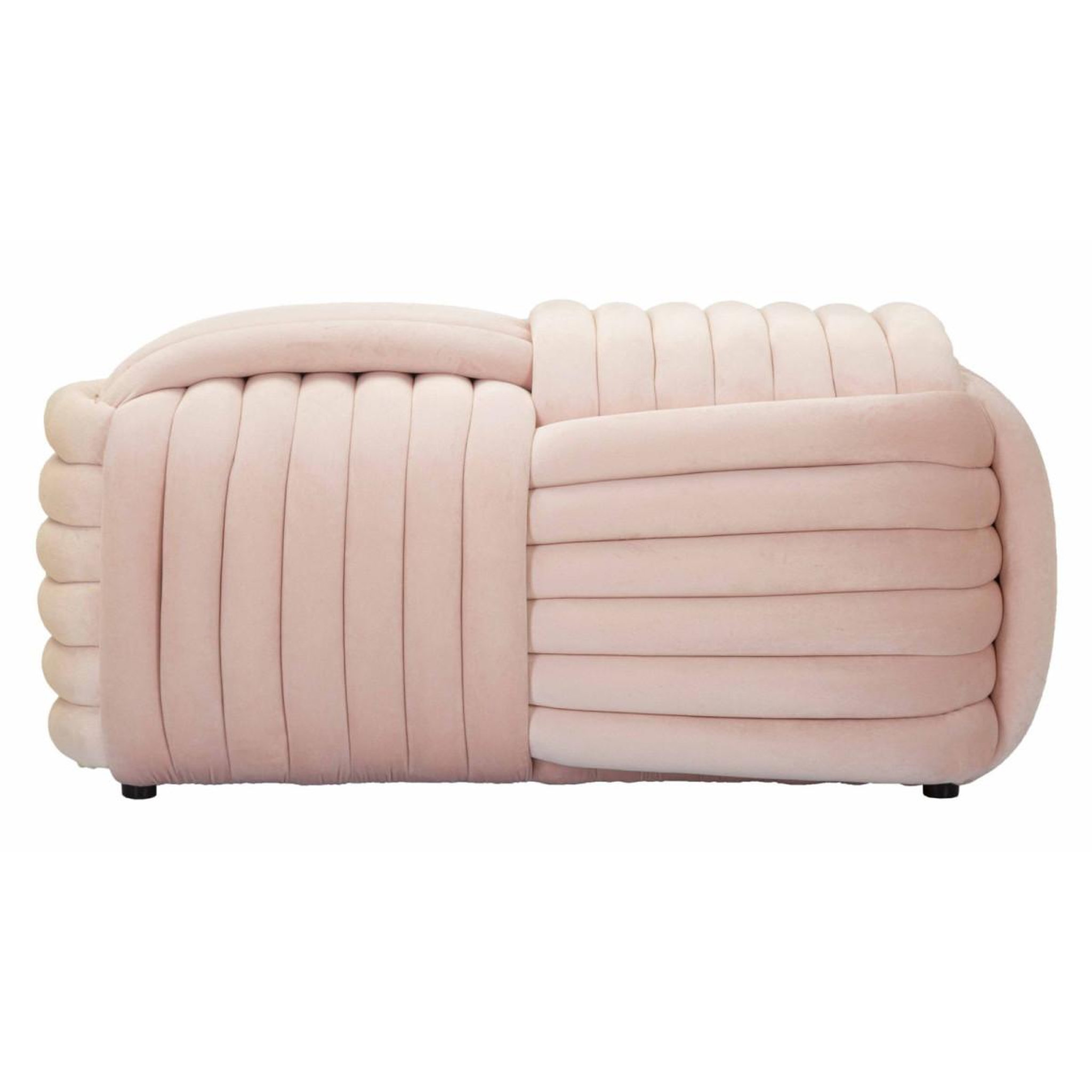 Voir la diapositive 2 : Paris Prix Banc design en velours  softy  90cm rose