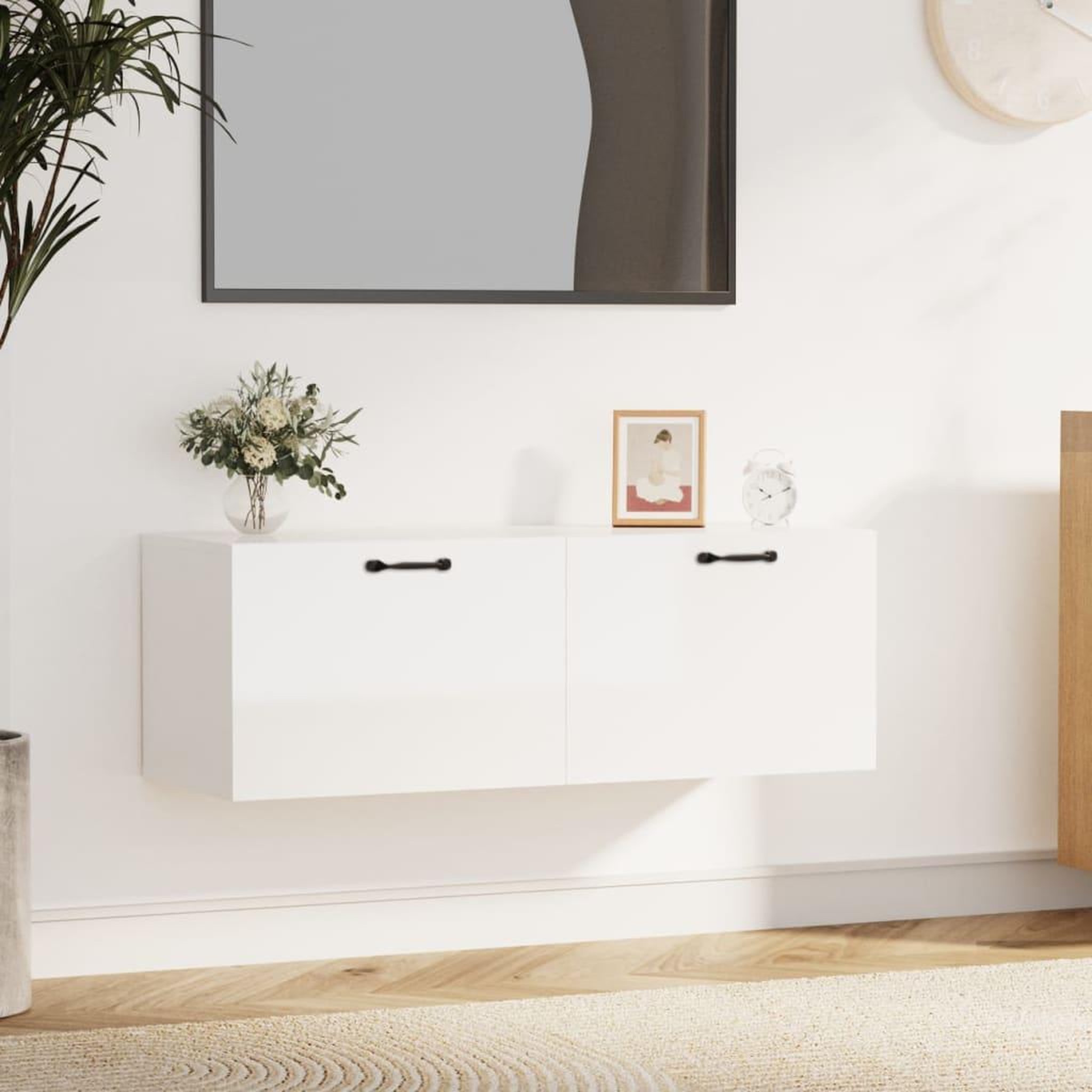 Voir la diapositive 1 : VIDAXL Armoire murale Blanc brillant 100x36,5x35 cm Bois d'ingenierie