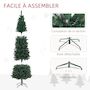 Voir la diapositive 6 : HOMCOM Sapin de Noël artificiel 210 cm slim avec support en acier pliable, 687 branches épines, décoration de Noël effet réaliste, vert
