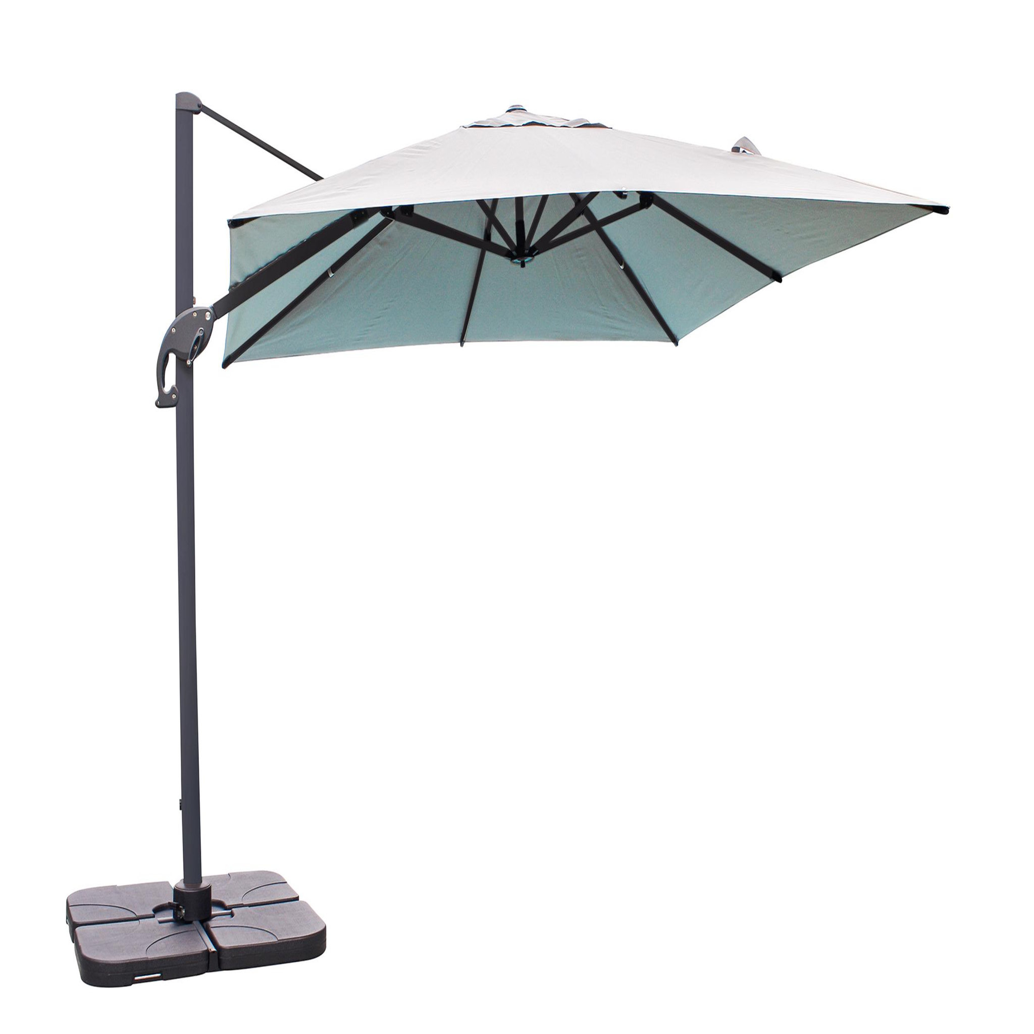 DCB GARDEN Parasol avec pied excentré en acier