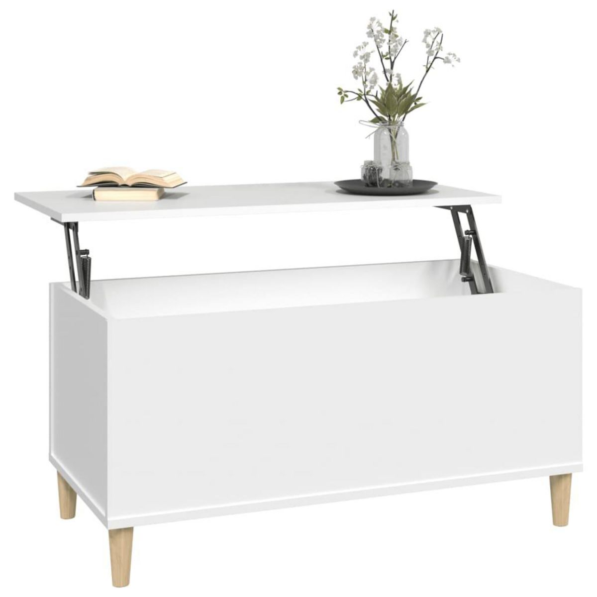VIDAXL Table basse Blanc 90x44,5x45 cm Bois d'ingenierie