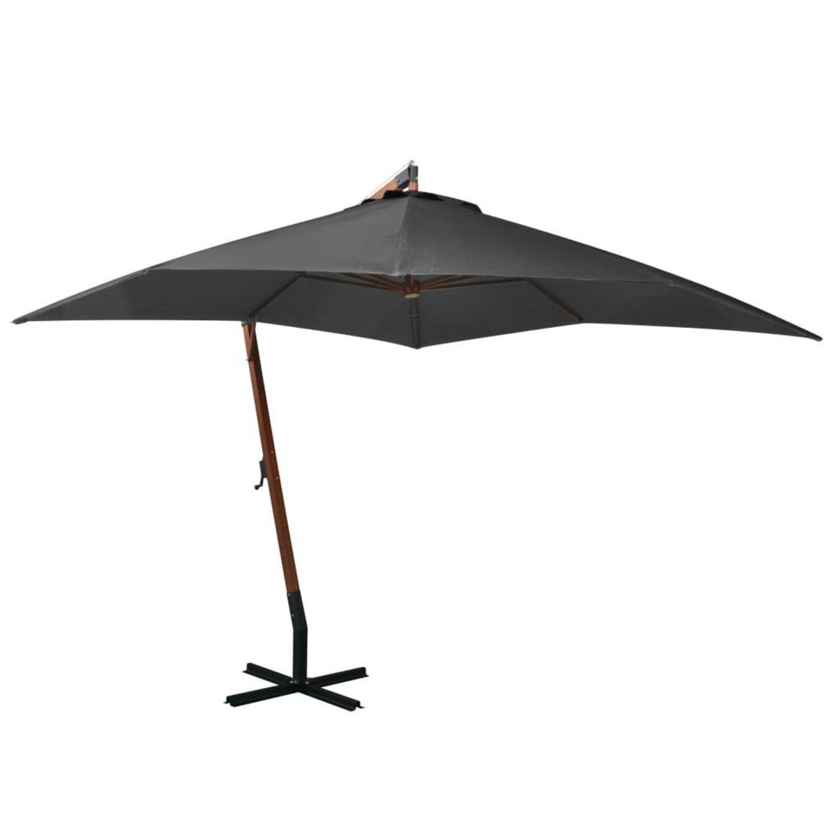 VIDAXL Parasol de jardin suspendu avec mat Anthracite bois de sapin