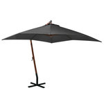 VIDAXL Parasol de jardin suspendu avec mat Anthracite bois de sapin