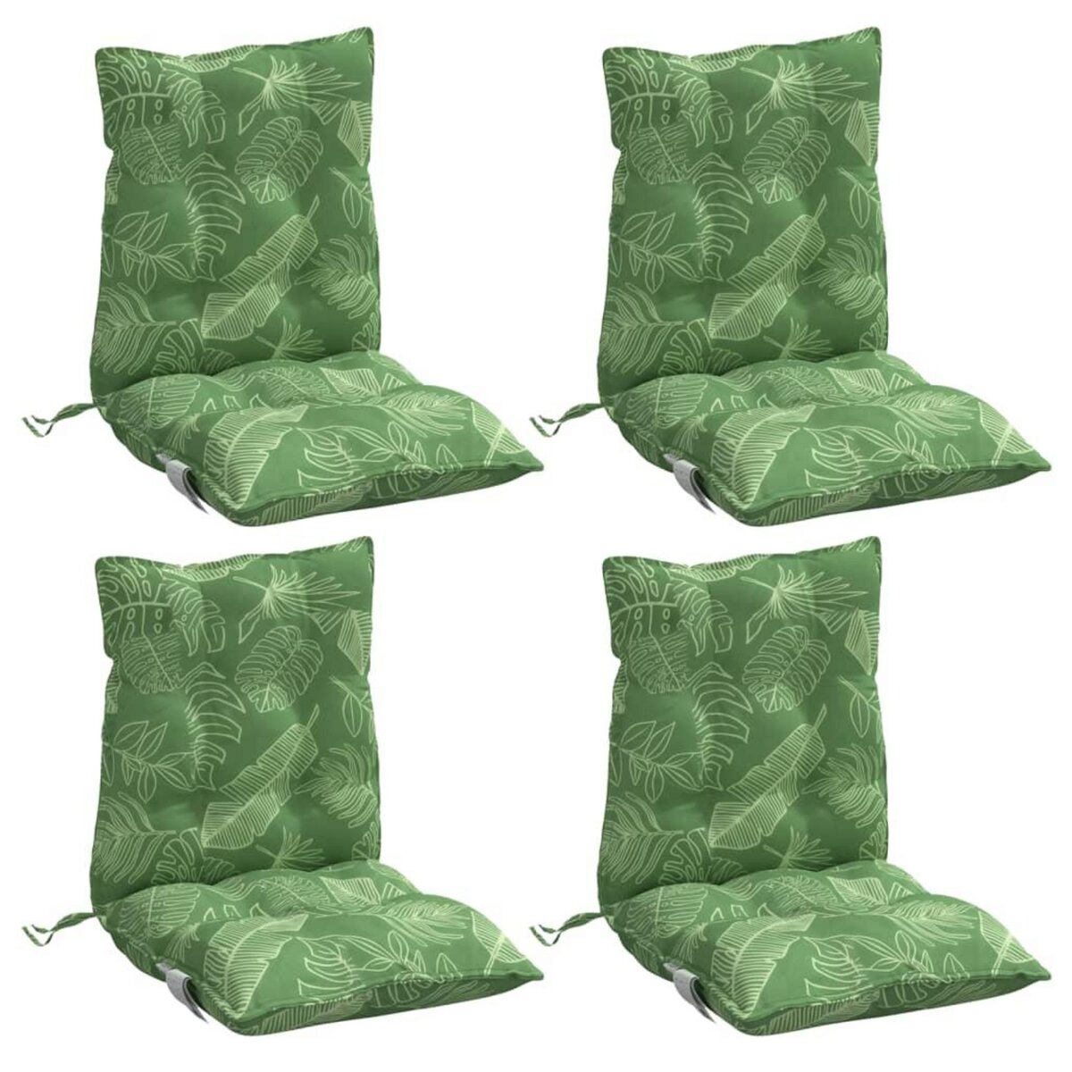 VIDAXL Coussins de chaise a dossier bas lot de 4 modele de feuille