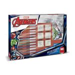 Multiprint Coffret de tampons - MULTIPRINT - 4873 - Avengers - 7 tampons bois et latex, 12 feutres Giotto, regle, album coloriage