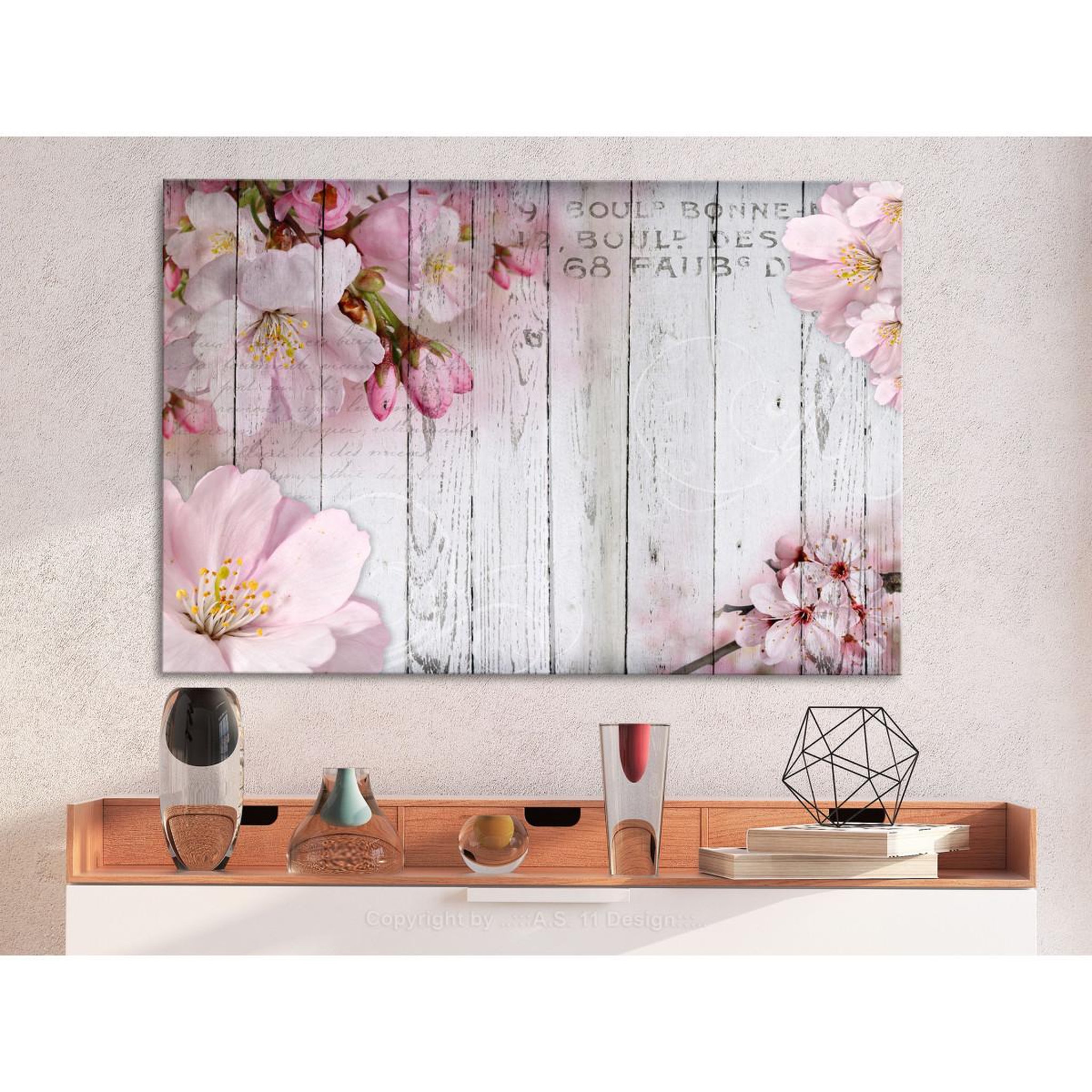 Voir la diapositive 2 : Paris Prix Tableau Imprimé  Flowers on Boards Wide