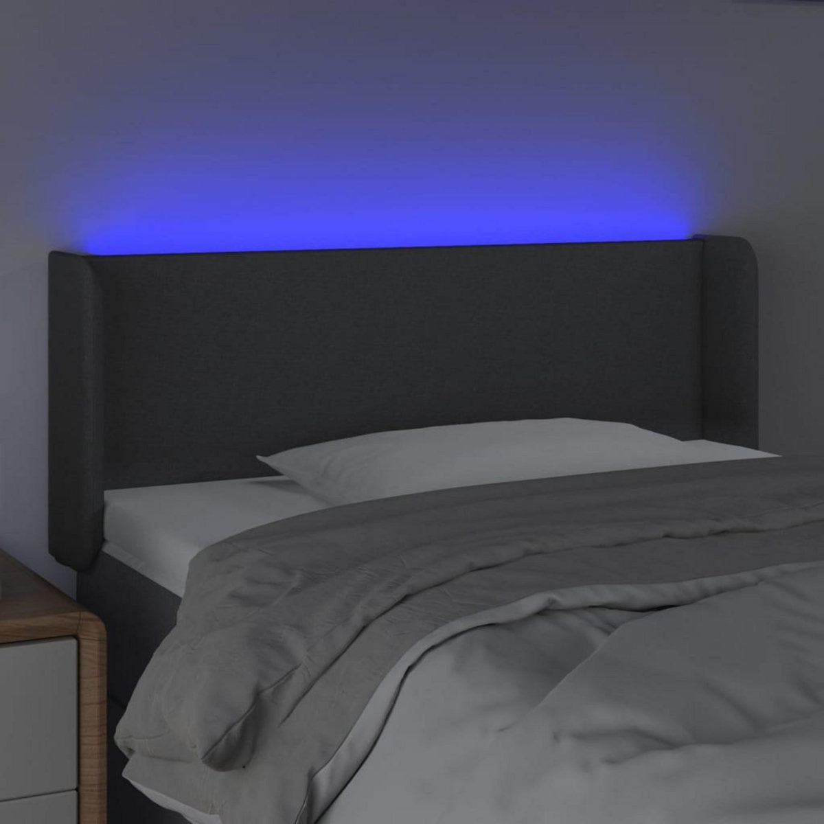 VIDAXL Tete de lit a LED Gris fonce 103x16x78/88 cm Tissu
