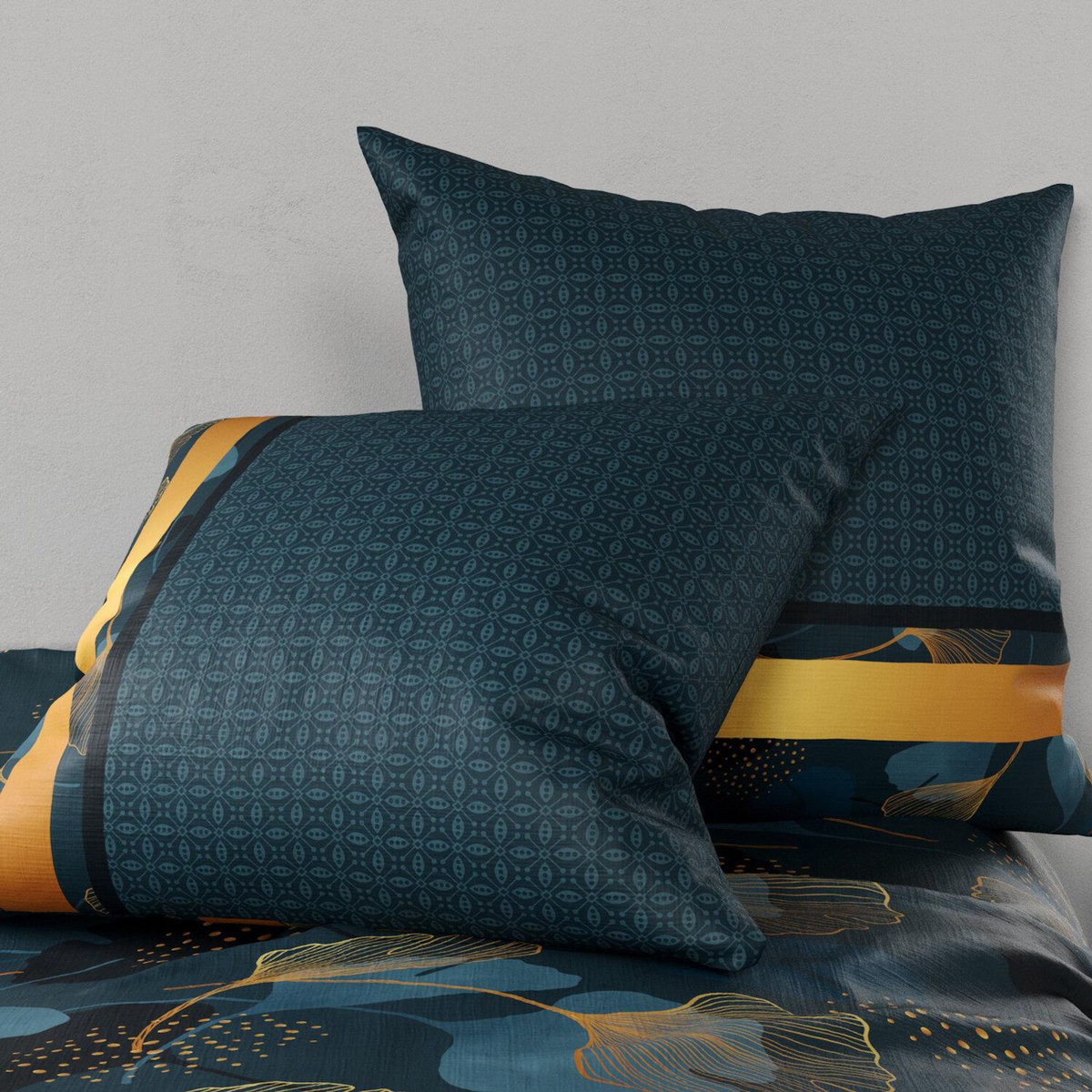 ATELIER DU COTON Parure housse de couette 100% coton 57fils ginko