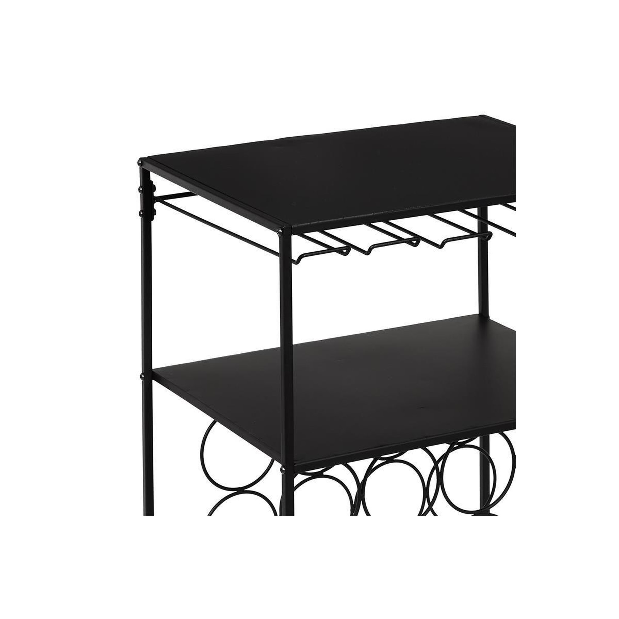 Voir la diapositive 2 : The Home Deco Factory Desserte en métal  porte bouteilles  70cm noir