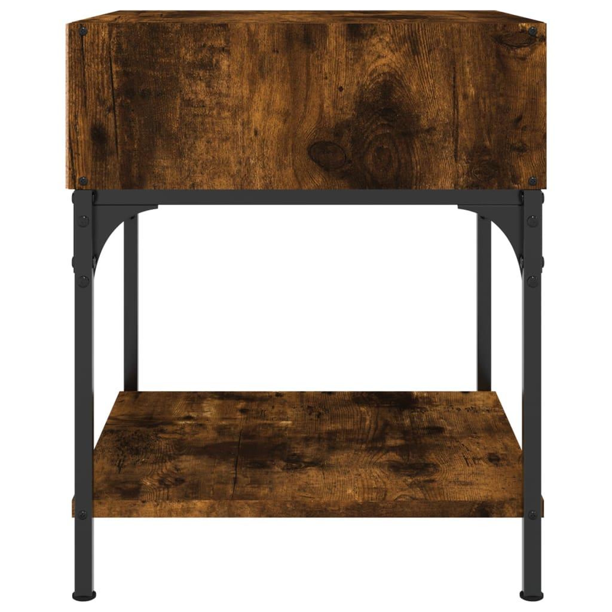 Voir la diapositive 5 : VIDAXL Table de chevet chene fume 40x41x50 cm bois d'ingenierie