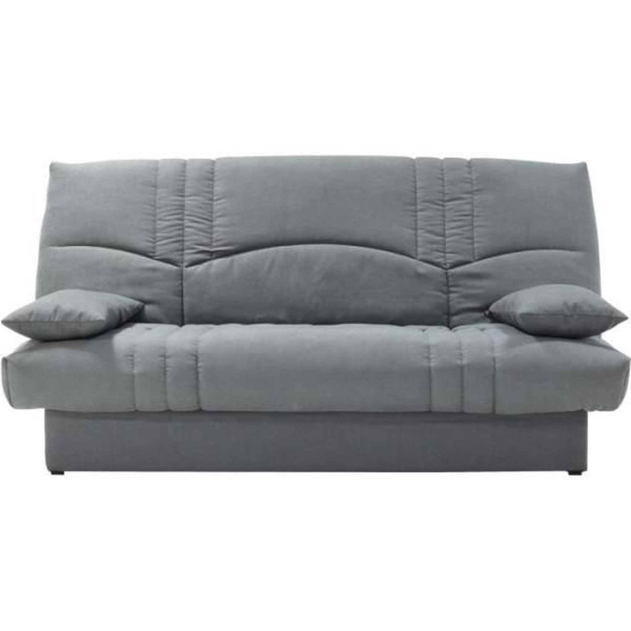 MARKET24 Clic clac 3 places THELMA - Tissu Soro gris moyen - Couchage 125x190 cm - L190 x P92 x H96 cm
