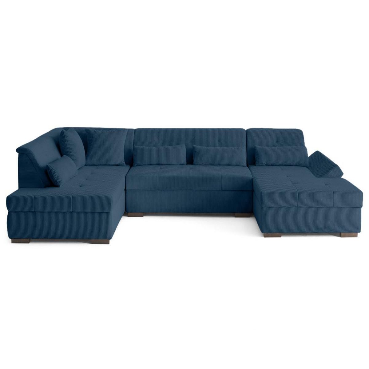 LISA DESIGN Vermont s - canapé panoramique d'angle gauche 7 places en velours côtelé