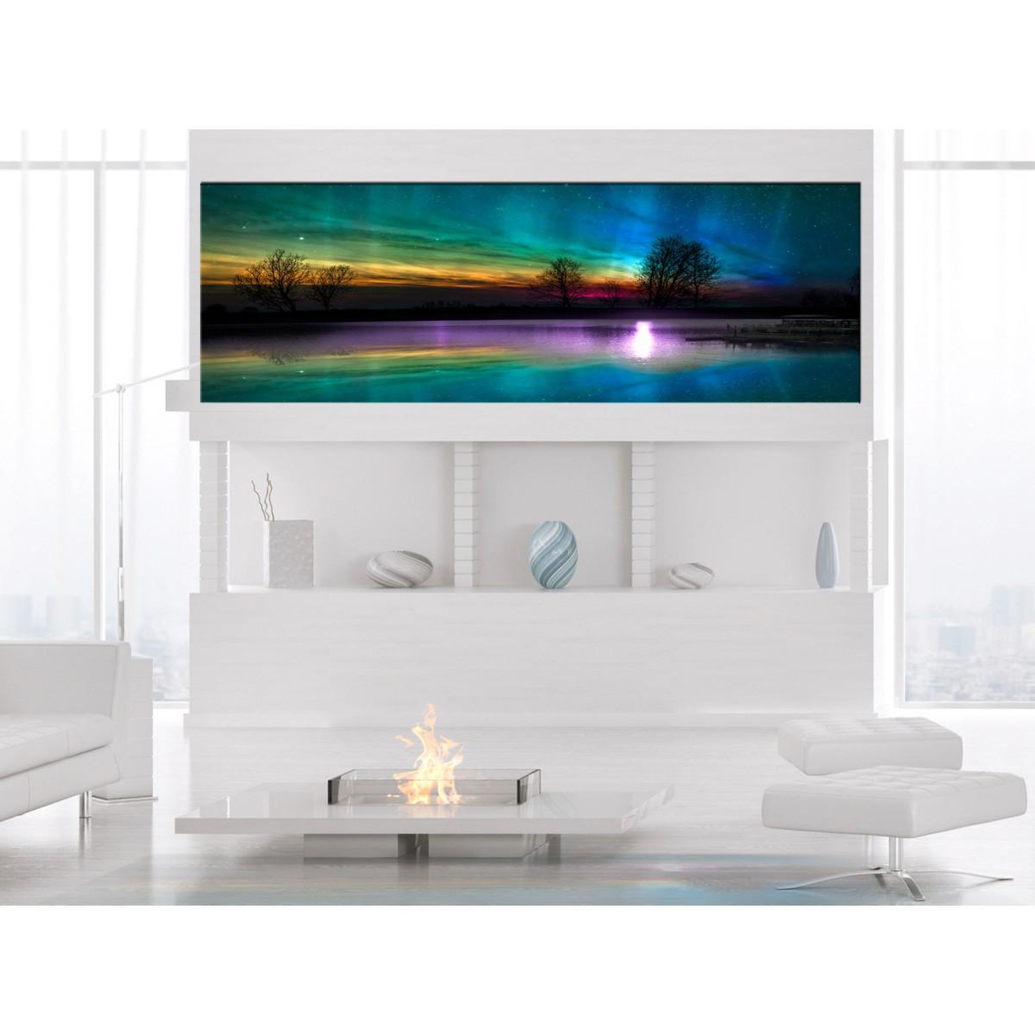 Voir la diapositive 2 : Paris Prix Tableau Imprimé  Rainbow Aurora Narrow