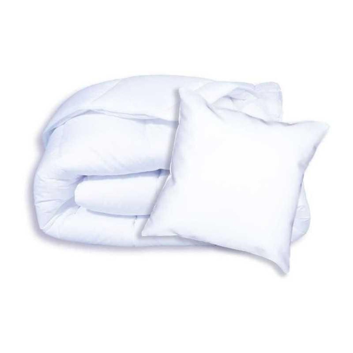 DODO DODO Pack Couette chaude anti-acariens 140x200 cm + 1 oreiller 60x60 cm - Splendeur - Garnissage 100% volupt'air 350gr/m² - Bla