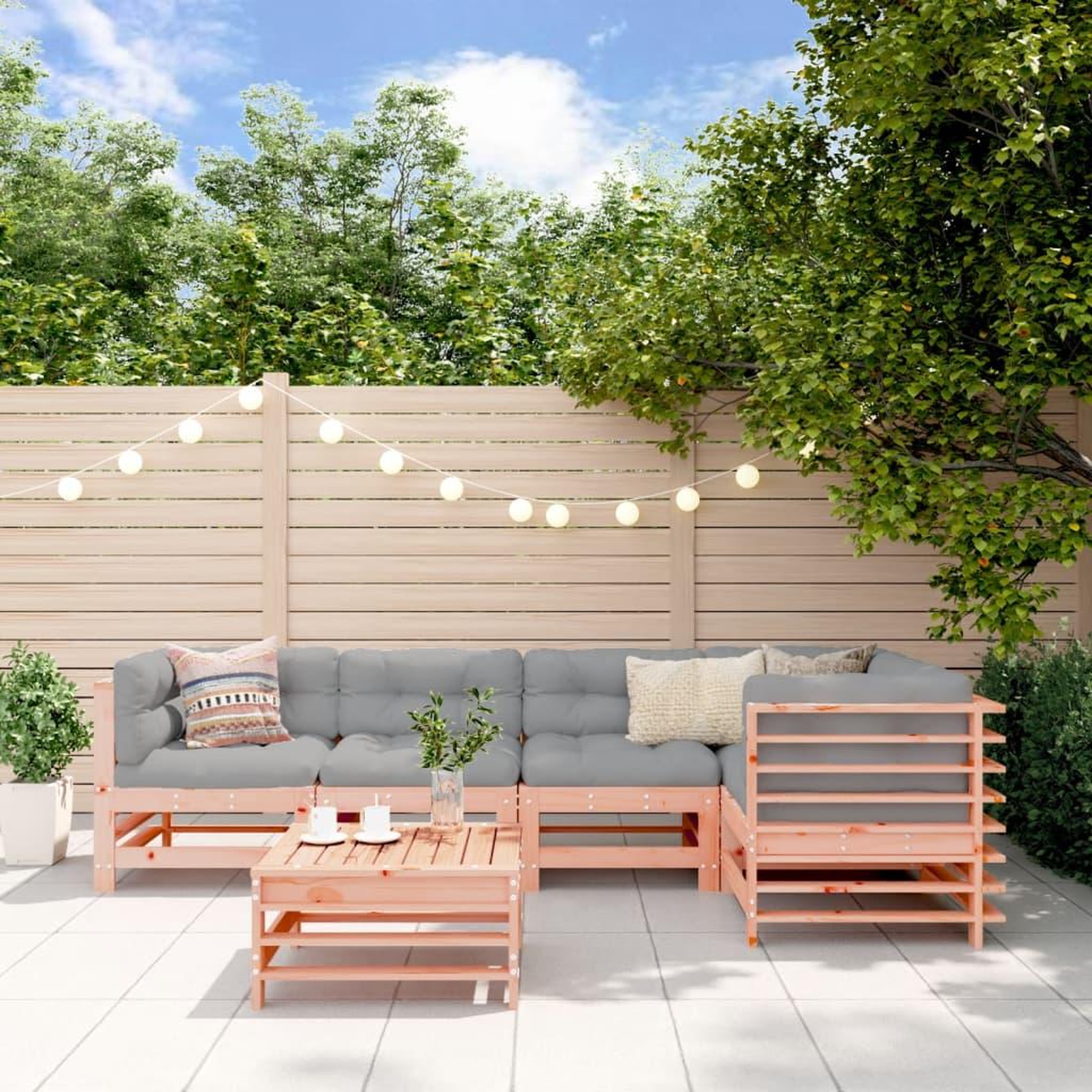VIDAXL Salon de jardin 6 pcs bois massif douglas